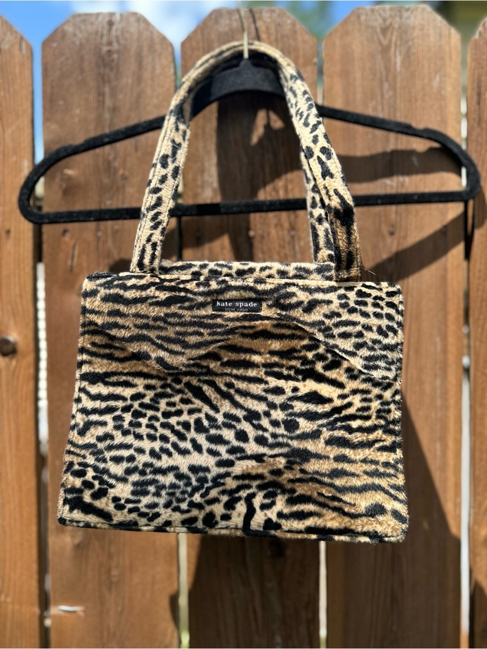 kate spade Leopard-Print Faux Fur Tote - Black & Tan